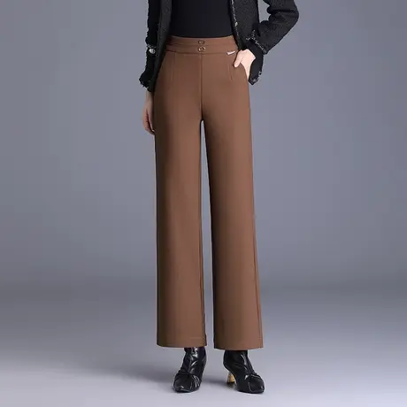 2023秋季新款女裤阔腿裤高腰垂感通勤职业长裤显瘦气质休闲直筒裤商品大图