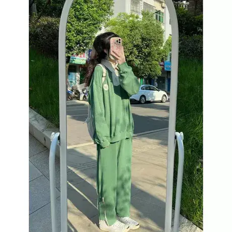 网红炸街卫衣套装女春秋宽松小个子长裤休闲时尚洋气运动服两件套商品大图