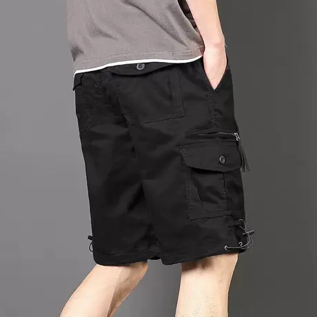 夏季工装短裤男纯棉宽松直筒潮牌五分裤中裤多口袋全棉休闲运动裤商品大图