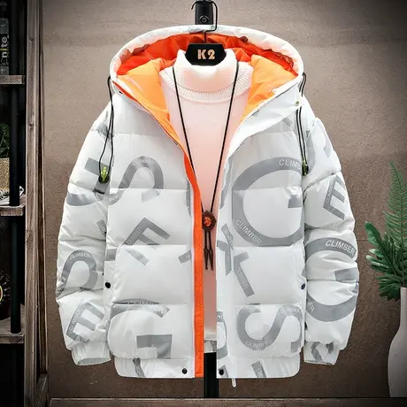 亮皮免洗连帽棉衣男士冬季新款潮流学生保暖加厚抗寒外套羽绒棉服商品大图