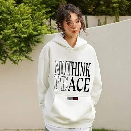 Nuthink保暖大码加绒潮牌连帽美式卫衣男潮春季加肥加大外套男款商品大图