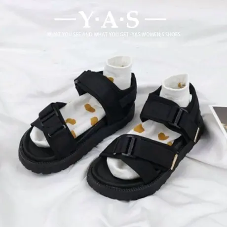 魔术贴运动厚底凉鞋女夏平底学生百搭2024新款ulzzang潮ins原宿风商品大图