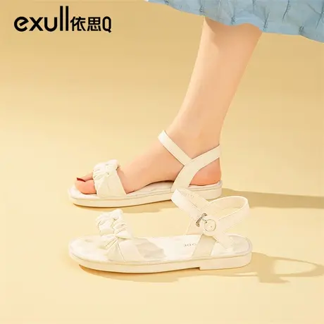 依思q软底凉鞋女夏季外穿2023年新款踩屎感平底一字带防水沙滩鞋图片