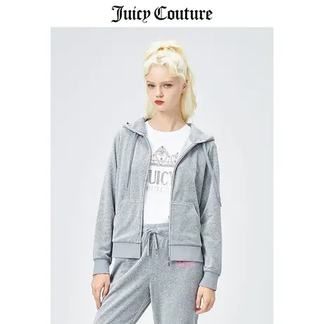 Juicy Couture橘滋天鹅绒外套女春季新款轻奢连帽夹克长袖外套女商品大图