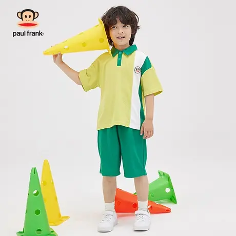 大嘴猴童装男童短袖POLO衫套装2023年夏季新品半袖中大儿童套装商品大图