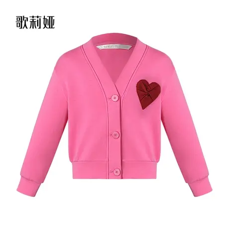 歌莉娅外套女春秋新款童装空气层针织开衫短款外搭上衣1B8J6E37B图片