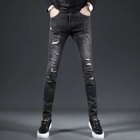 高街潮牌男士牛仔裤秋季2023新款爆款修身小脚时尚潮男裤子春秋款商品大图