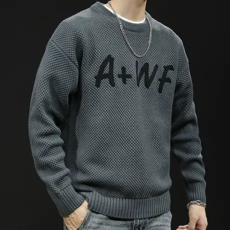 慵懒高级感毛衣男冬季2022爆款大码美式复古潮牌男士针织长袖冬款图片