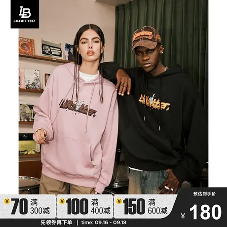 Lilbetter幸运手势380g重磅情侣卫衣男美式衣服街头上衣秋季外套图片