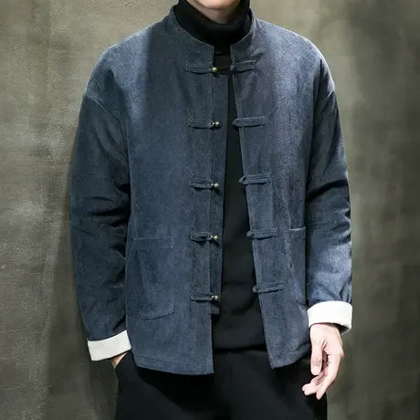 冬季男棉衣中国风中式盘扣外套改良保暖复古民族服饰加肥加大码袄图片