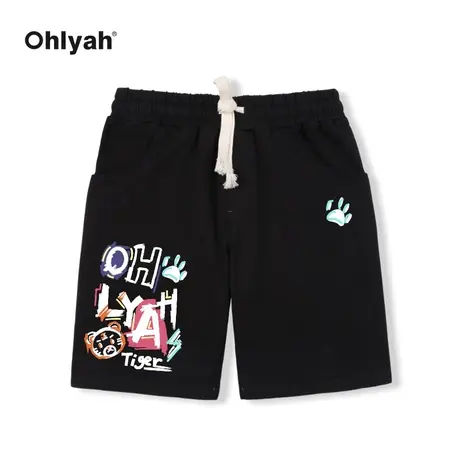 Ohlyah纯棉休闲运动五分裤女夏薄款宽松阔腿中裤大码胖mm跑步短裤图片