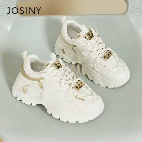 Josiny/卓诗尼厚底老爹鞋女款2024春季爆款百搭轻便运动休闲女鞋商品大图