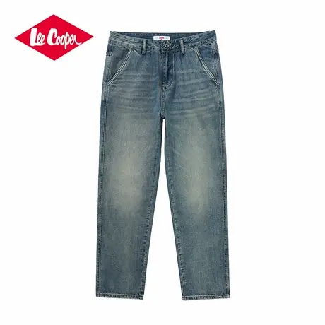 Lee Cooper/李库珀 夏季蓝色水洗弹力牛仔裤男士宽松直筒潮流长裤商品大图