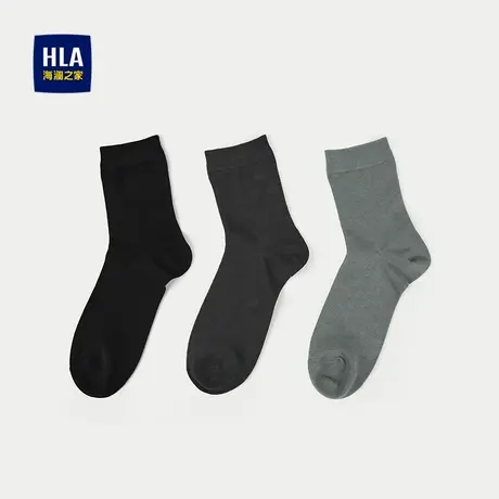 HLA/海澜之家三双装袜子2025新款透气细腻绅士袜简约袜子男商品大图