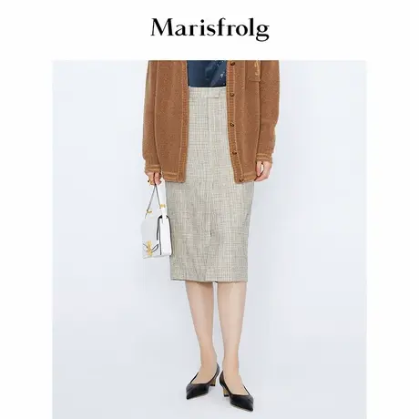 【言选好物】Marisfrolg玛丝菲尔秋季新款时尚格纹优雅半身裙女图片