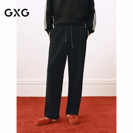 GXG男装 商场同款侧边条纹宽松卫裤男通勤长裤25春新品G25X021043商品大图