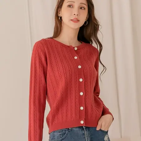 桔熊秋冬季保暖麻花毛衣罩衫包芯纱细针织短款上衣女大码FA2479图片