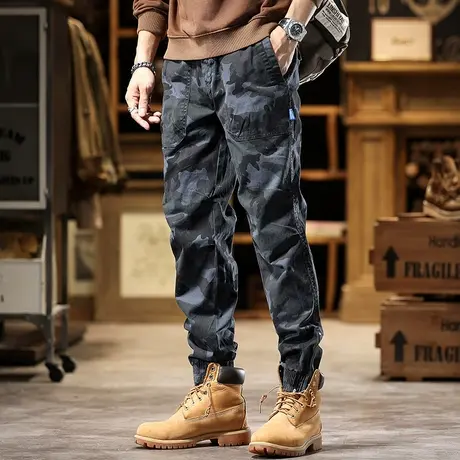 时尚潮流工装裤耐磨厚款迷彩工装裤复古工装裤休闲裤男款宽松长裤商品大图