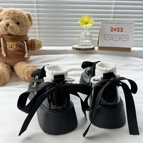 玛丽珍小皮鞋女jk鞋ins2022年夏款lolita厚底增高蝴蝶结爆款单鞋图片