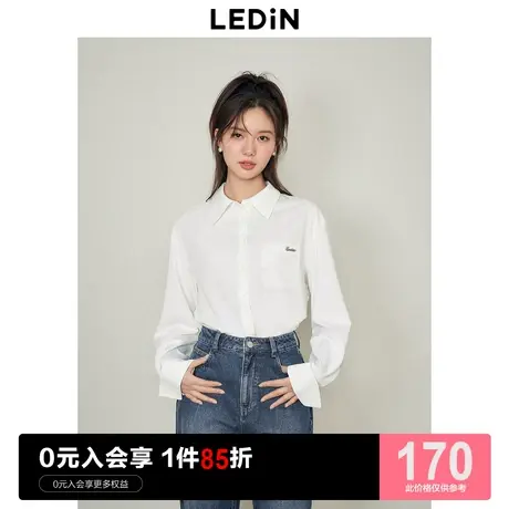乐町基础白衬衫2023春季新款纯色职业感上衣女宽松设计感图片