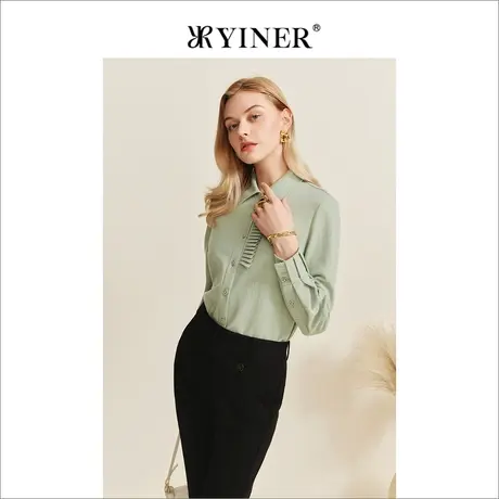 YINER音儿专柜女装2022冬季新款衬衫8C32530310商品大图
