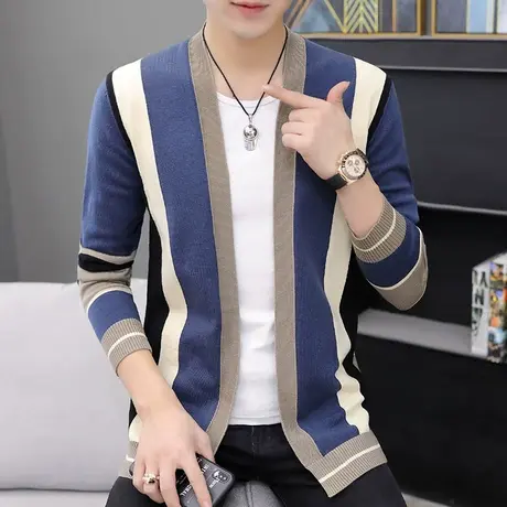 春秋季针织开衫夹克男士韩版潮流上衣服青年帅气百搭秋装男装外套商品大图