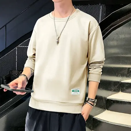 卫衣男春秋季潮流圆领宽松长袖t恤外套新款青少年运动休闲打底衫T商品大图