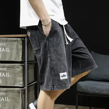 美式运动短裤男夏季潮牌宽松大码2024新款休闲5分裤子男士五分裤商品大图