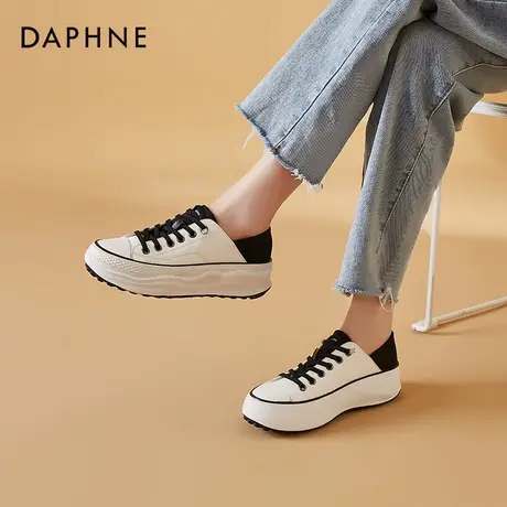 达芙妮两穿厚底小白鞋女ins潮松糕鞋2021年新款韩版百搭休闲鞋子商品大图