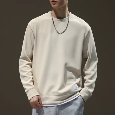 潮牌秋季男装卫衣纯色长袖春秋款男士休闲卫衣高档男士休闲卫衣商品大图