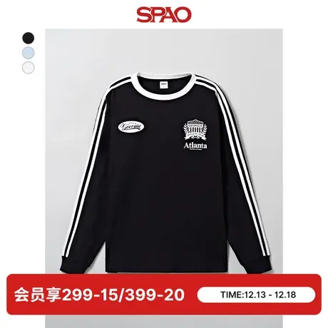 SPAO韩国同款2024年春季新款男士圆领休闲宽松卫衣SPLWE23C62商品大图