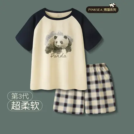 【国风】情侣睡衣女2024新款夏季纯棉短袖短裤大码男士家居服套装图片