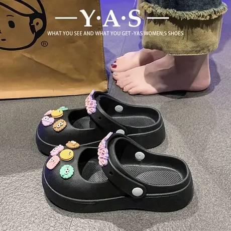 玛丽珍洞洞鞋女款海边沙滩凉鞋2024年新款包头厚底拖鞋女夏季外穿商品大图