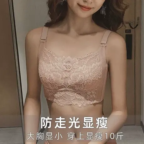 大码抹胸内衣女防走光胸罩大胸显小薄款裹胸聚拢防下垂收副乳文胸商品大图
