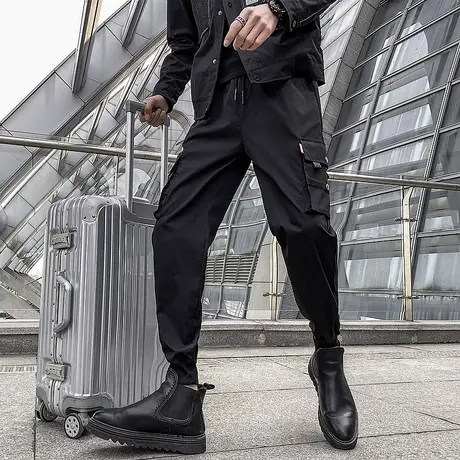 春夏工装裤男潮牌ins宽松束脚机能风痞帅薄款休闲港风百搭九分裤商品大图