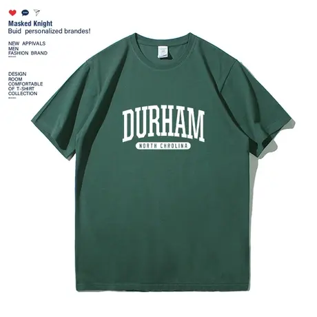 夏季美式潮牌字母印花短袖潮流宽松男装t恤圆领纯棉情侣装半袖图片