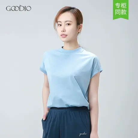 歌帝商场同款夏季女士绣花透气舒适宽松棉质薄款短袖T恤GDB7100商品大图