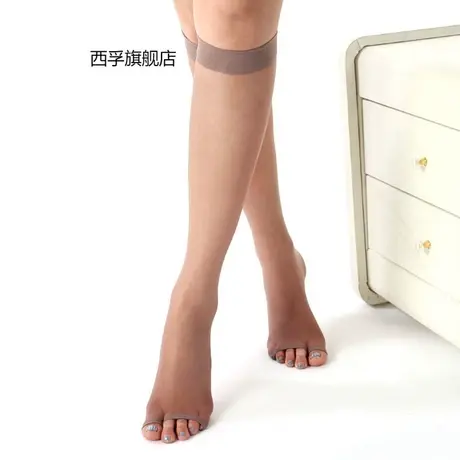 3双装夏季防滑时尚露趾女士丝袜超薄防勾丝鱼嘴中长筒小腿半截袜商品大图
