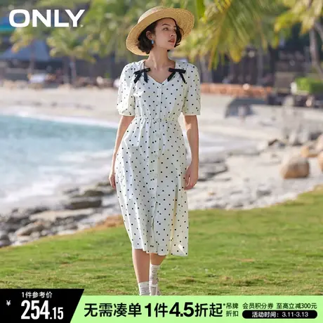 ONLY冬季法式茶歇中长裙性感收腰海边连衣裙女|123107070图片