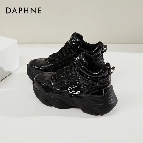 Daphne达芙妮 小个子穿搭~厚底增高老爹鞋女显脚小轻便高帮休闲鞋商品大图