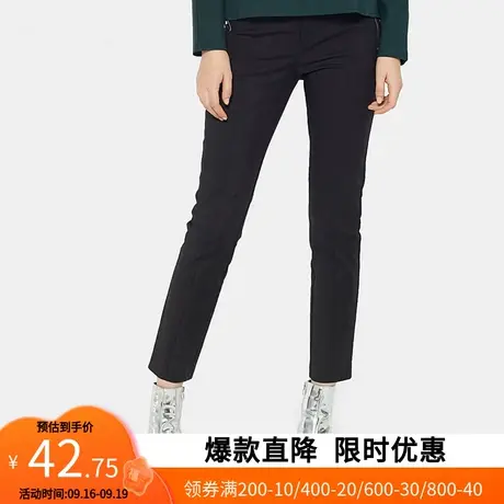 艾格2022冬季新品女装时尚简约纯色九分裤Y1449商品大图
