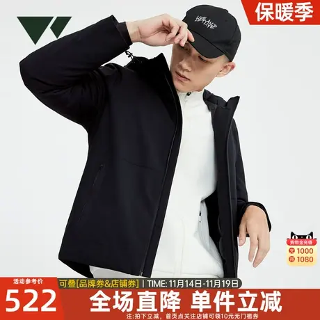 七匹狼狼族部落短款连帽薄羽绒服防泼水保暖舒适休闲男装户外外套图片