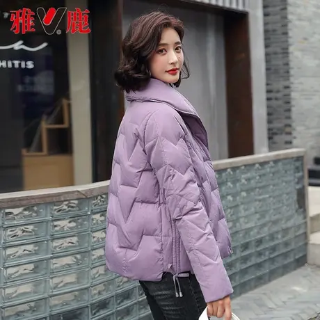 雅鹿翻领羽绒服女短款2022冬季新款小个子时尚宽松保暖短外套高端商品大图
