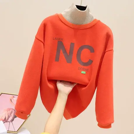 卫衣女2023新款冬季韩版时尚ins加绒加厚休闲显瘦百搭上衣外套潮图片