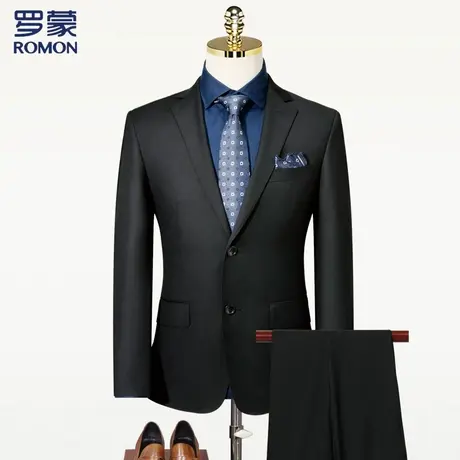罗蒙西服套装男士修身商务职业正装通勤男士西装外套商品大图