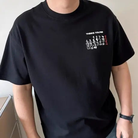 大依无忧夏季大码男装字母宽松廓版加肥加大圆领男士短袖t恤半袖商品大图