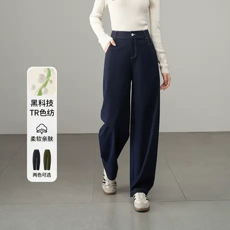娅丽达橄榄绿工装裤女春秋休闲裤2025新款裤子加厚女裤宽松香蕉裤图片
