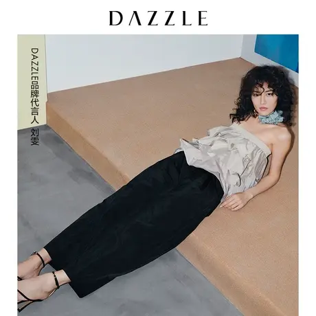 刘雯同款DAZZLE地素奥莱夏季薄款阔腿工装休闲西装裤女商品大图