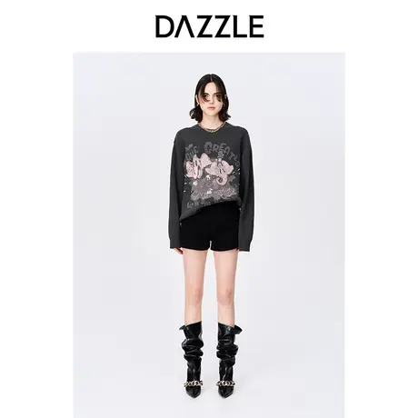 【昕怡粉丝专享】DAZZLE地素奥莱 趣味动物毛巾绣针织衫毛衣女图片