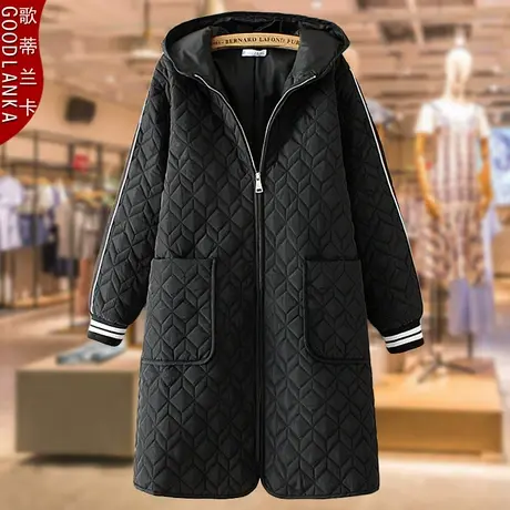 加肥加大码女中年妈妈羽绒棉棉服冬装新款加厚中长款40岁保暖棉衣商品大图